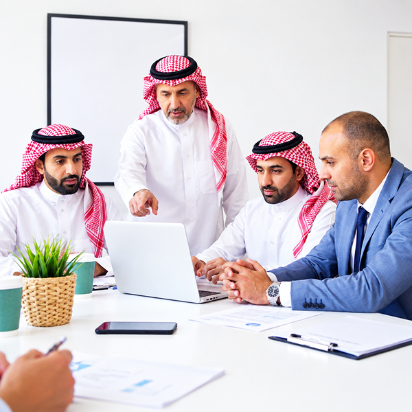 Team at work in a modern office